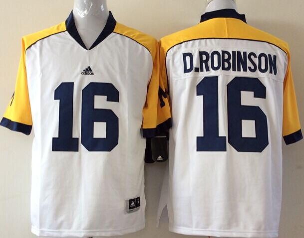 Men's Michigan Wolverines Denard Robinson #16 White Alumni Jersey